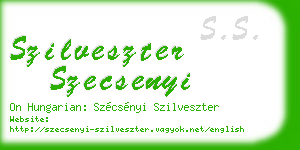 szilveszter szecsenyi business card